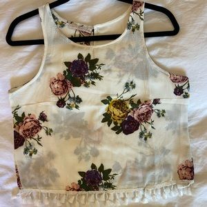 Target Cropped Top with Fringe